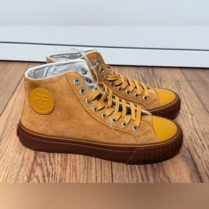 Universal Works x P.F. Flyers Centre Hi Brown Suede Sneakers Boy Size 4.5